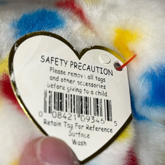 Beanie Babies Ty 2K 12” confetti bear 1999 Retired edition teddy bear plush - Picture 6 of 16